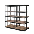 Giantz 4x1.5M Garage Shelving Rack Storage Black