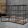 Giantz 5x1.5m Garage Shelving Pallet Racking Storage Shelf Black