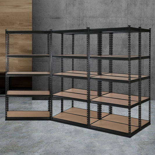 Giantz 5x1.5m Garage Shelving Pallet Racking Storage Shelf Black