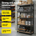 Giantz Garage Shelving 1.6x0.8m Storage Rack Black
