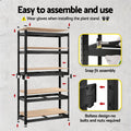 Giantz Garage Shelving 1.6x0.8m Storage Rack Black