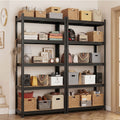 Giantz 2-Rack Garage Shelving 1.6X0.8m MDF Warehouse Shelves Storage Rack Black