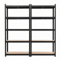 Giantz 2-Rack Garage Shelving 1.6X0.8m MDF Warehouse Shelves Storage Rack Black