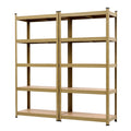 Giantz 2-Rack Garage Shelving 1.6X0.8m MDF Warehouse Shelves Storage Rack Yellow