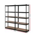 Giantz 2x1.8M Garage Shelving Warehouse Rack Storage Black