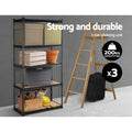 3x1.8M 5-Shelf Steel Warehouse Racking Garage Storage Rack Grey