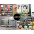 3x1.8M 5-Shelf Steel Warehouse Racking Garage Storage Rack Grey