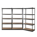 3x1.8M 5-Shelf Steel Warehouse Racking Garage Storage Rack Grey