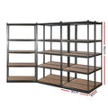 Giantz 5x1.8M Garage Shelving Warehouse Rack Charcoal