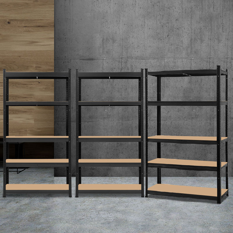 Giantz 3x1.8M Garage Shelving Warehouse Rack Storage Black
