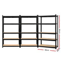 Giantz 3x1.8M Garage Shelving Warehouse Rack Storage Black