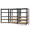 Giantz 5x1.8M Garage Shelving Rack Storage Black Pallet