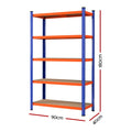 Giantz Garage Shelving Rack 3x1.8M Warehouse Storage Metal