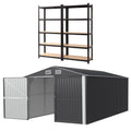 Giantz Garden Shed 3x5.38m Outdoor Tool Storage 2X 5-Tier Garage Shelving Rack