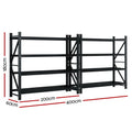 Giantz 4m x 1.8m Garage Shelving Rack Black