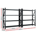Giantz 4M x 2M Garage Shelving Warehouse Rack Black