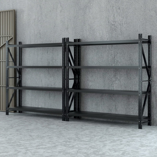 Giantz 4M x 2M Garage Shelving Warehouse Rack Black