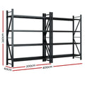Giantz 4m x 2.4m Garage Shelving Rack Black