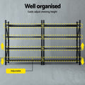 Giantz 4m x 2.4m Garage Shelving Rack Black