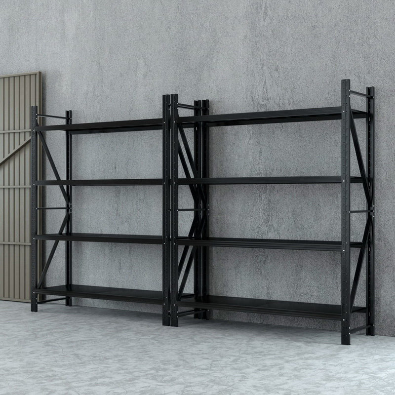Giantz 4m x 2.4m Garage Shelving Rack Black