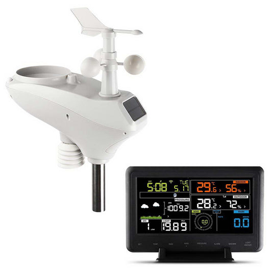 Devanti WiFi Weather Station Solar Sensor LCD UV Light