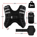 Everfit 3kg Weighted Vest Men Women, Reflective Running Vest with Armband Pouch