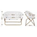 Artiss Double Saucer Chair Soft Faux Fur Lounge Foldable Oversize Chair for Bedroom White