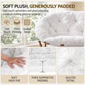 Artiss Double Saucer Chair Soft Faux Fur Lounge Foldable Oversize Chair for Bedroom White