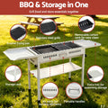 Grillz Portable BBQ Grill Stainless Steel Racks Pans Outdoor