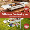 Grillz Portable BBQ Grill Stainless Steel Racks Pans Outdoor