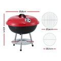 Grillz Charcoal BBQ Grill Portable Lid Camping Outdoor