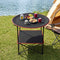 Weisshorn Folding Camping Table with 4 Cup Holders Metal Oxford 73CM Black