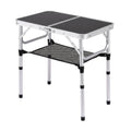 Weisshorn Folding Camping Table Adjustable Aluminium 60 x 40 cm Black