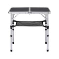 Weisshorn Folding Camping Table Adjustable Aluminium 60 x 40 cm Black