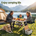 Weisshorn Folding Camping Table Adjustable Aluminium 60 x 40 cm Wood Grain