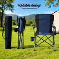 Weisshorn Camping Chair Folding 120KG Portable Beach Fishing Navy Blue