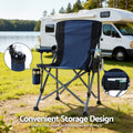 Weisshorn Camping Chair Folding 120KG Portable Beach Fishing Navy Blue