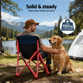 Weisshorn Camping Chair Folding 120KG Portable Beach Fishing Navy Blue