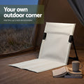 Weisshorn Foldable Camping Chair Oxford Aluminum Alloy Backrest 70kg Beige