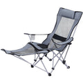 Weisshorn Camping Chair Reclining Portable Folding Grey Outdoor