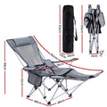 Weisshorn Camping Chair Reclining Portable Folding Grey Outdoor