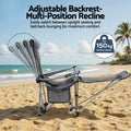 Weisshorn Camping Chair Reclining Portable Folding Grey Outdoor