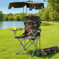 Weisshorn Camping Chair Canopy 120KG Folding Portable Beach Army Green