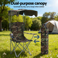 Weisshorn Camping Chair Canopy 120KG Folding Portable Beach Army Green