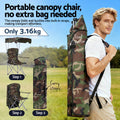 Weisshorn Camping Chair Canopy 120KG Folding Portable Beach Army Green