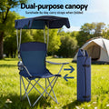 Weisshorn Camping Chair Canopy 120KG Navy Portable Folding Beach