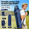 Weisshorn Camping Chair Canopy 120KG Navy Portable Folding Beach
