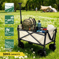 Gardeon Garden Cart Folding Trolley Wagon Barrow Beach Beige