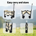 Gardeon Garden Cart Folding Trolley Wagon Barrow Beach Beige