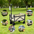Gardeon Garden Cart Folding Trolley Wagon Barrow Beach Beige